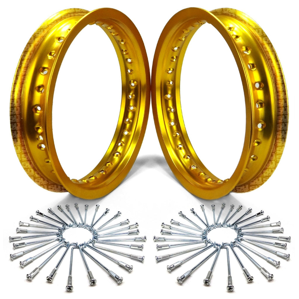 2 Pit Bike Rims 10 inch 28 Hole + Spokes
