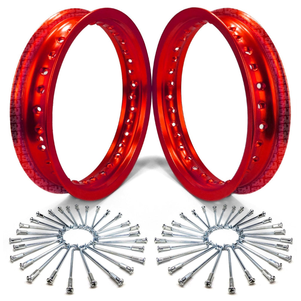 2 Pit Bike Rims 10 inch 28 Hole + Spokes