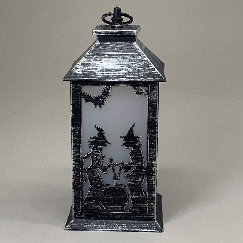 TRANSPAC Halloween Lantern Witches Silhouette Multicolor Lighted Lantern 12"