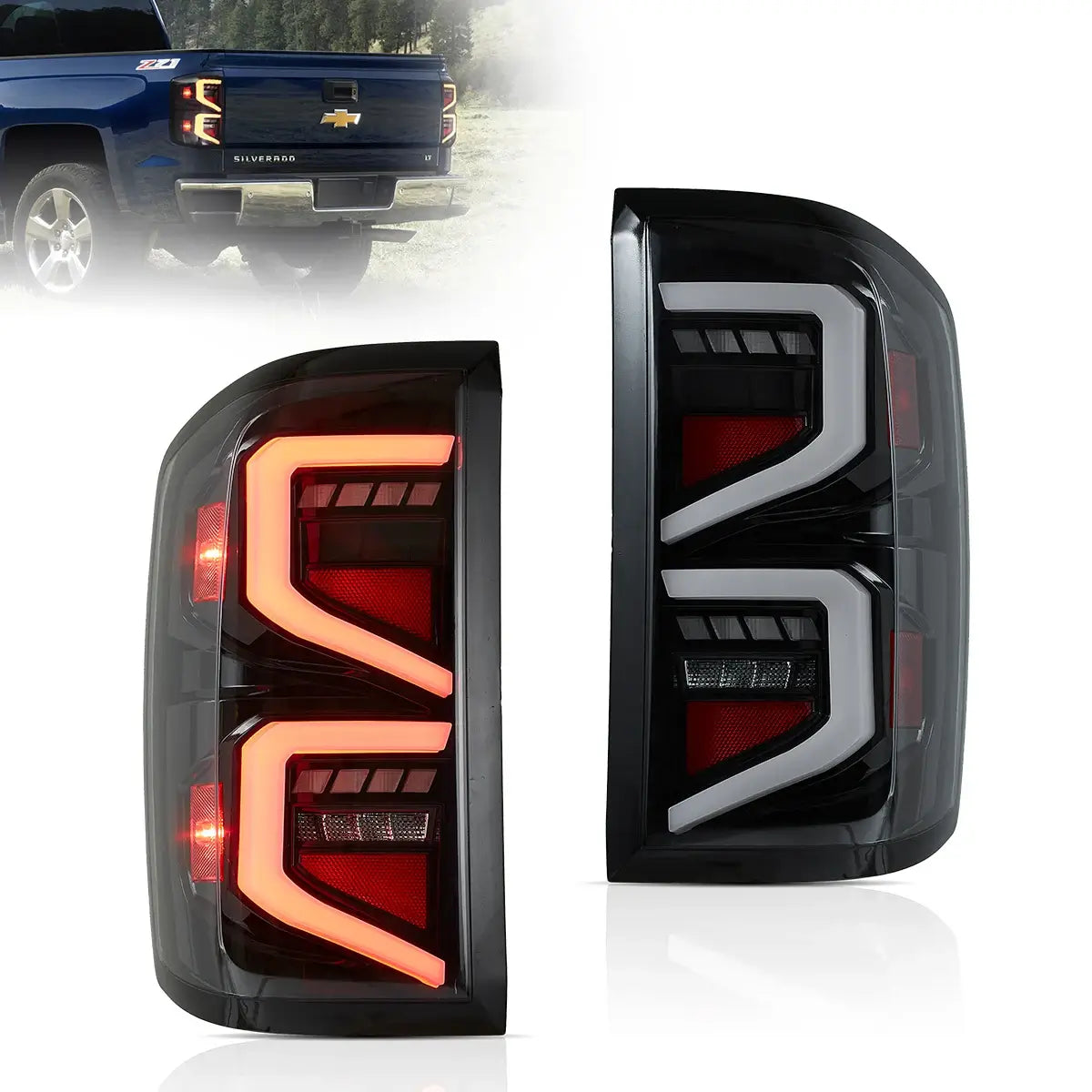 LED Tail Light Assembly With Dynamic Welcome Lighting For 2014-2018 Silverado