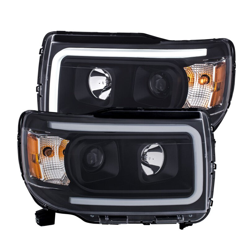 Anzo GMC Canyon 15-18 Projector Plank Style Headlight Black W/ Amber