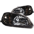Anzo 1999-2000 Honda Civic Crystal Headlights Gun-Metal Gray