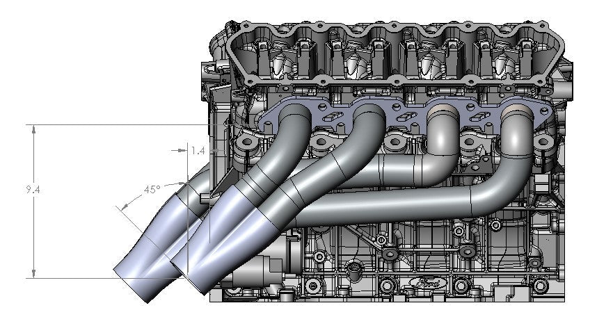 Godzilla Swap Mid Length Headers for F-100, 60's Mustang, & Universal Fitment 7.3L/6.8L Ultimate Headers