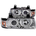 Anzo 1992-1998 BMW 3 Series E36 Projector Headlights w/ Halo Chrome G2 1 pc