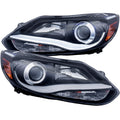 Anzo 2012-2014 Ford Focus Projector Headlights w/ Plank Style Design Black