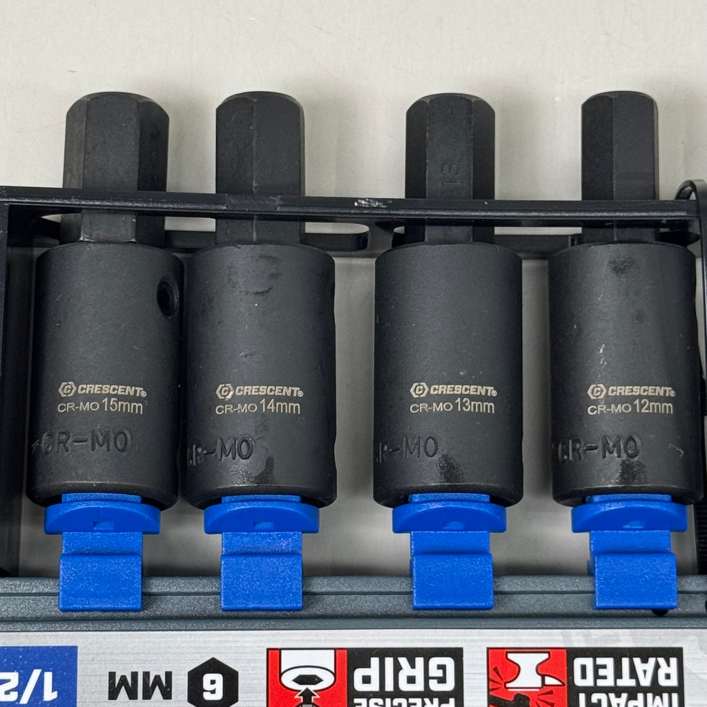 CRESCENT (7 pc) Assorted Sizes X 1/2 in. Metric 6 Point Hex Bit Socket Set CIMBS12