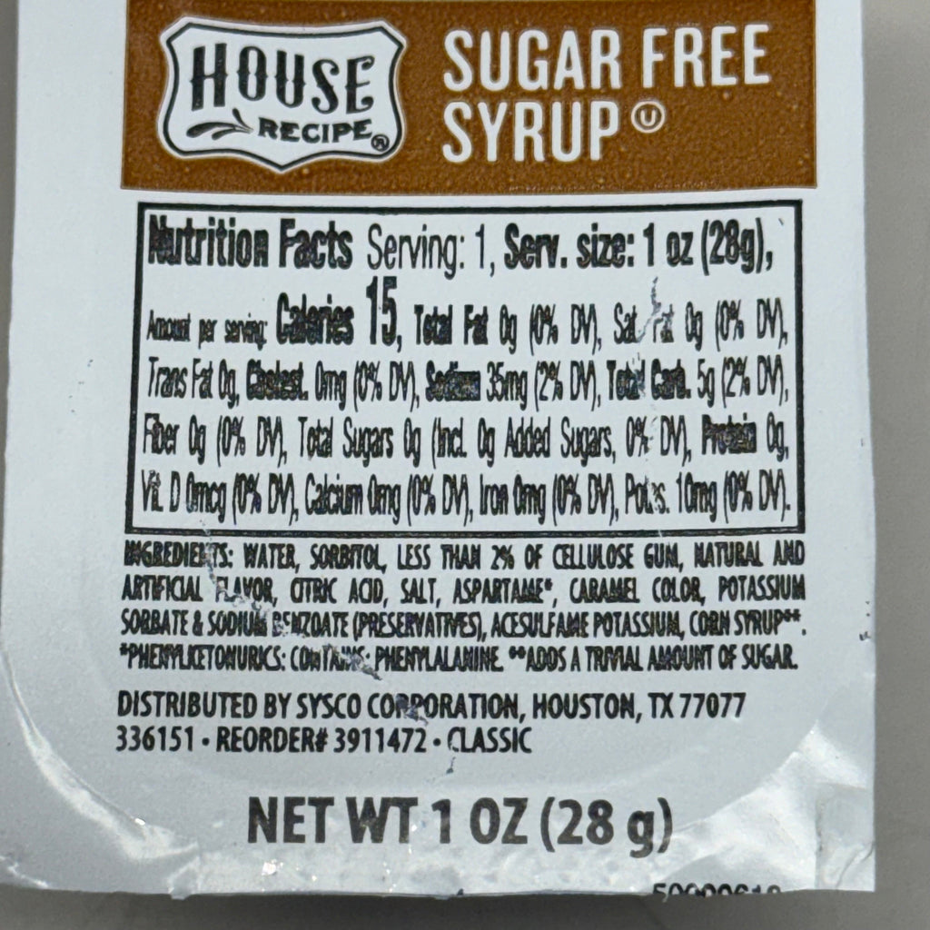 ZA@ HOUSE (200 PACK) Sugar Free Syrup Cups 1oz (New)