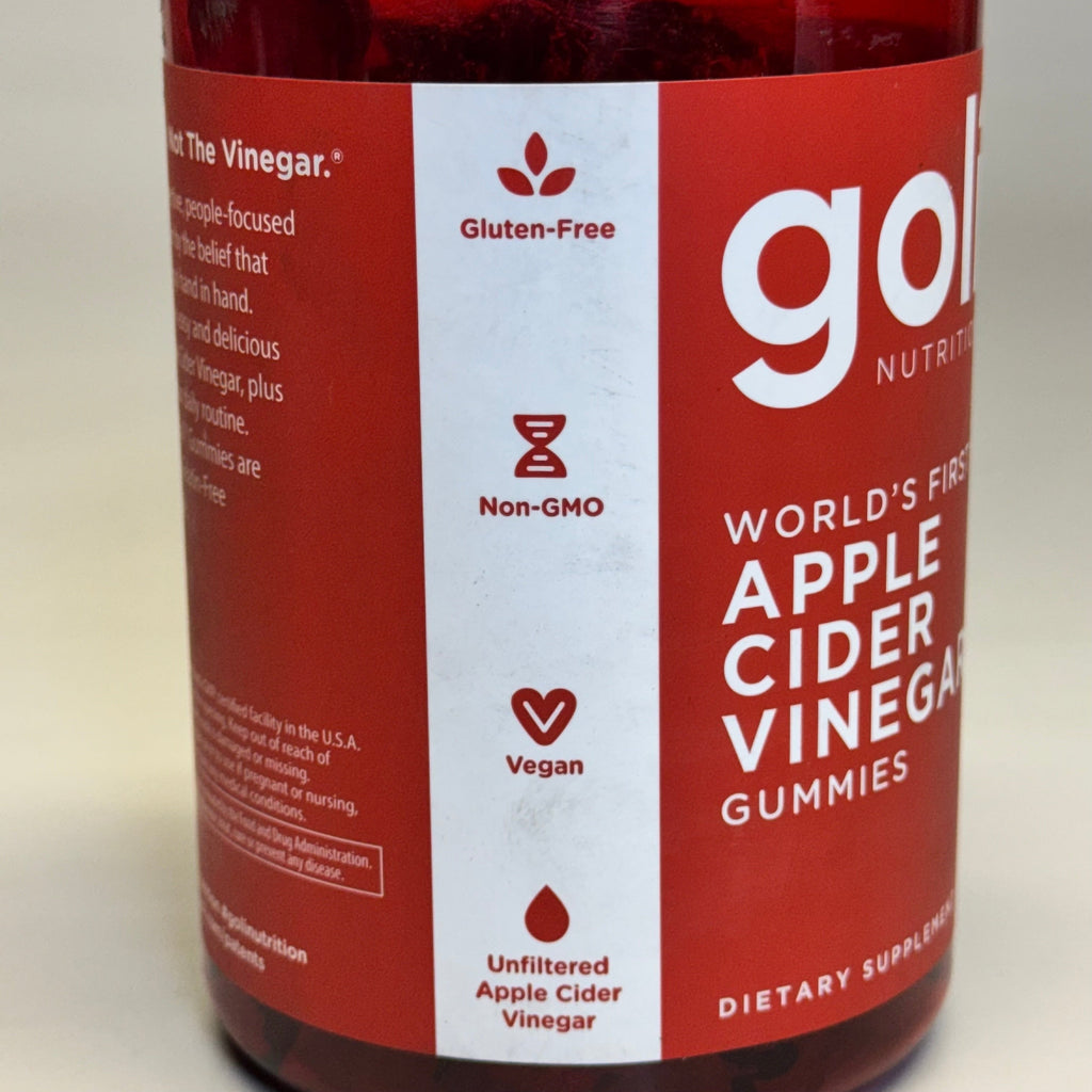 ZA@ GOLÍ Nutrition Apple Cider Vinegar 120 Gummies Sz 6.5” H Red BB Exp 08/25