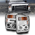 Anzo 2008-2010 Ford F-250 Projector Headlights w/ Halo Chrome (CCFL)