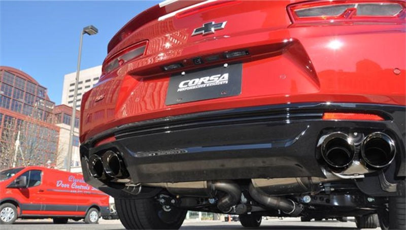 Corsa Performance 2016 Chevrolet Camaro SS 6.2L V8 2.75in Black Xtreme Axle-Back Exhaust