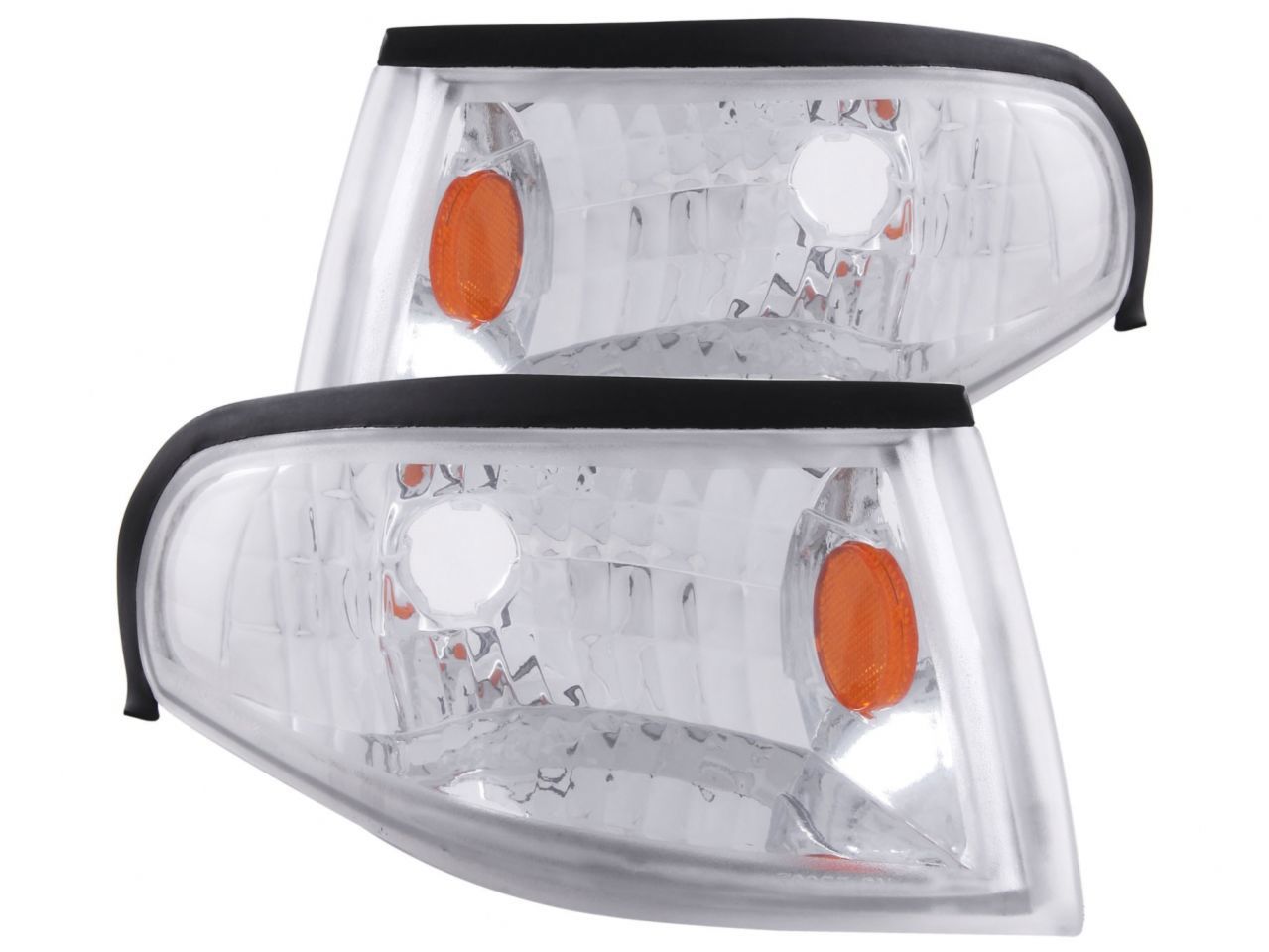 Anzo Corner Lights 1994-1998 Ford Mustang Euro Corner Lights Chrome w/Amber