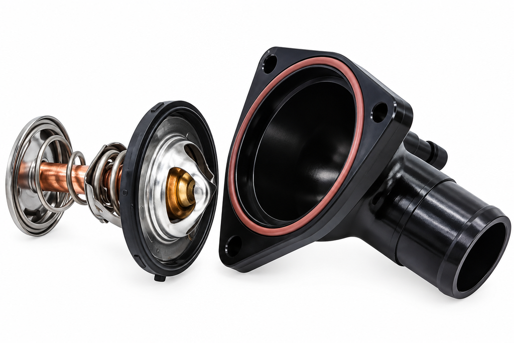 Granatelli Black Billet Thermostat Housing with 180°F Thermostat – GM LT 5.3L & 6.2L V8 - 530180B