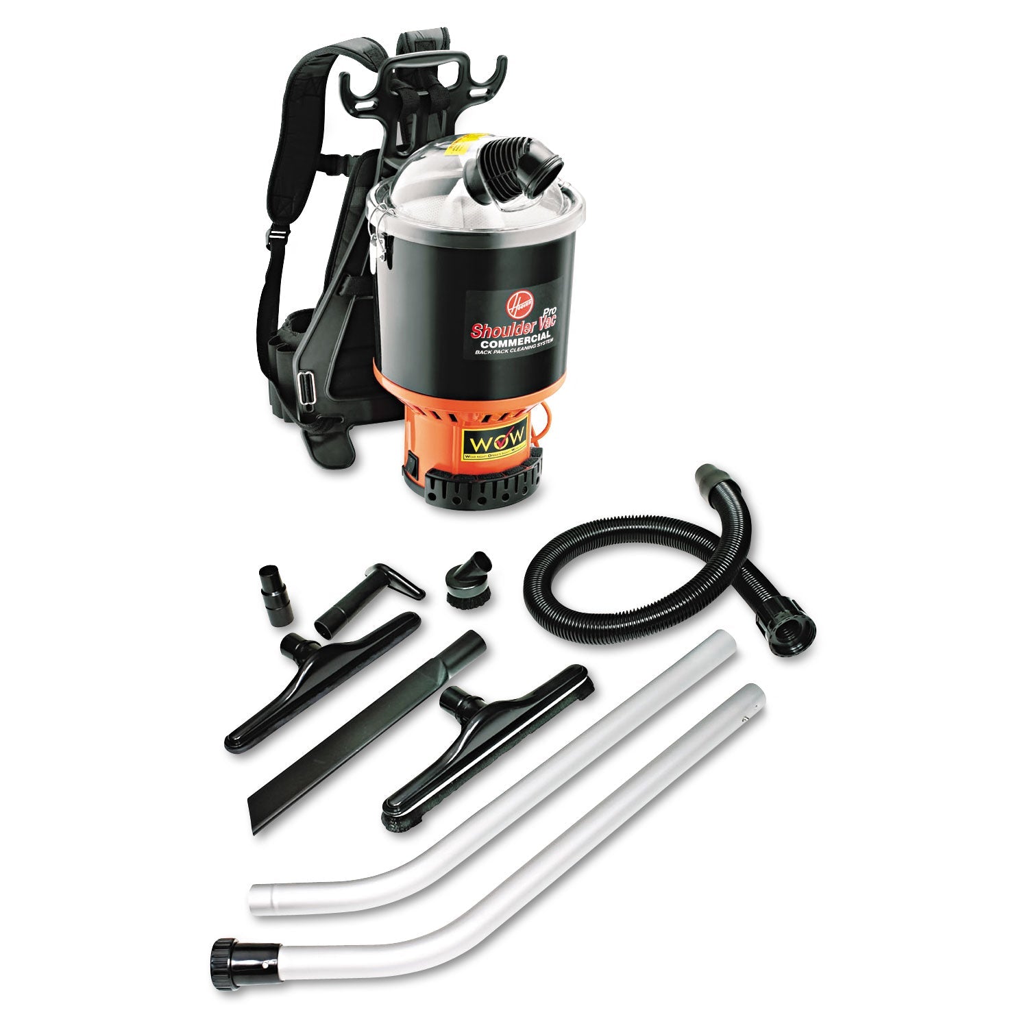 Hoover Backpack Vacuum, 6.4 qt Tank Capacity, Black