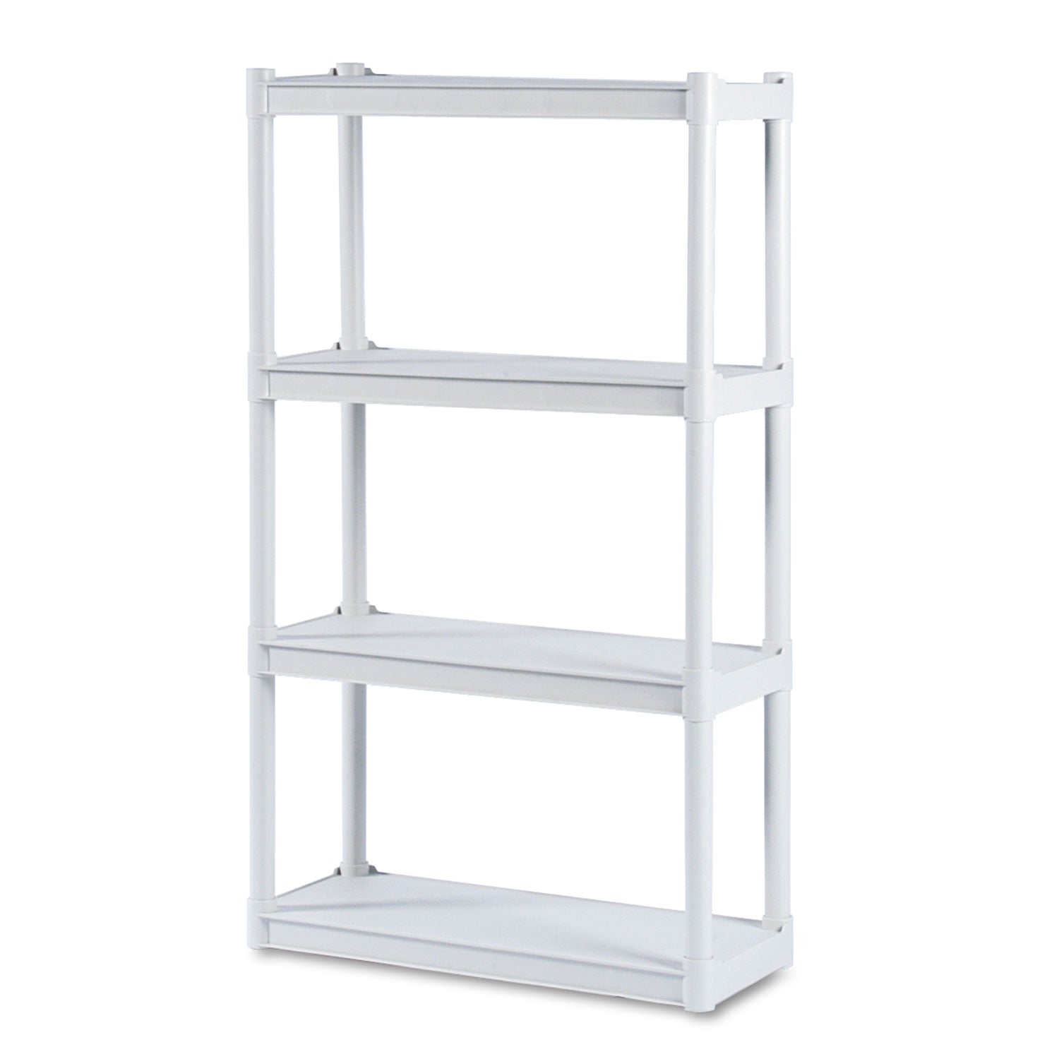 Iceberg Rough n Ready Open Storage System, Four-Shelf, Injection-Molded Polypropylene, 32w x 13d x 54h, Platinum