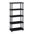 Iceberg Rough n Ready Open Storage System, Five-Shelf, Blow-Molded HDPE, 36w x 18d x 74h, Black