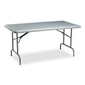 Iceberg IndestrucTable Industrial Folding Table, Rectangular Top, 1,200 lb Capacity, 60w x 30d x 29h, Charcoal