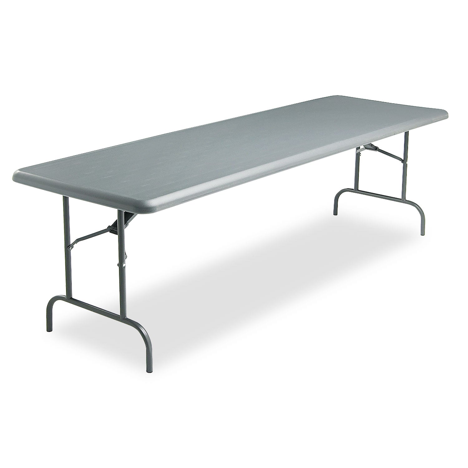 Iceberg IndestrucTable Industrial Folding Table, Rectangular Top, 1,200 lb Capacity, 96w x 30d x 29h, Charcoal