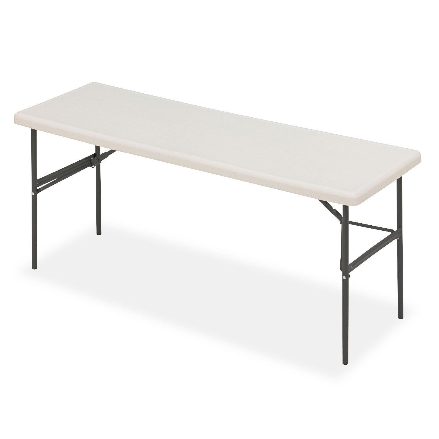 Iceberg IndestrucTable Classic Folding Table, Rectangular Top, 1,200 lb Capacity, 72w x 24d x 29h, Platinum