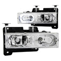 Anzo Chrome Led Halo Crystal Headlights 1992-1999 Chevy Suburban
