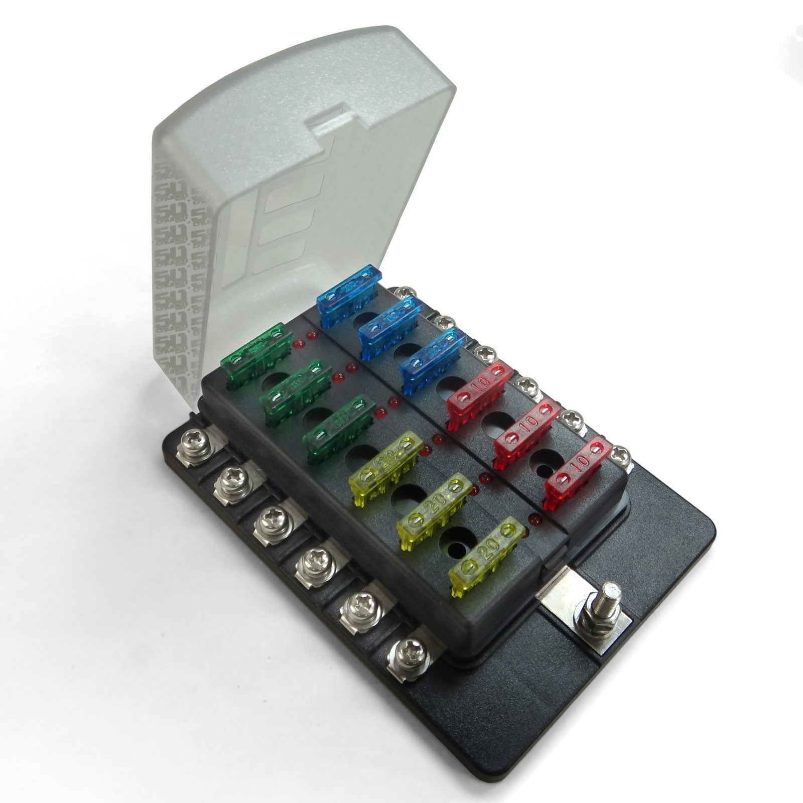 12 Way Standard LED Circuit Screw Fuse Block