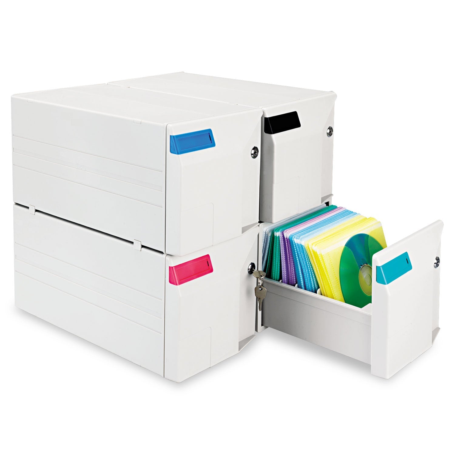 Innovera CD/DVD Storage Drawer, Holds 150 Discs, Light Gray