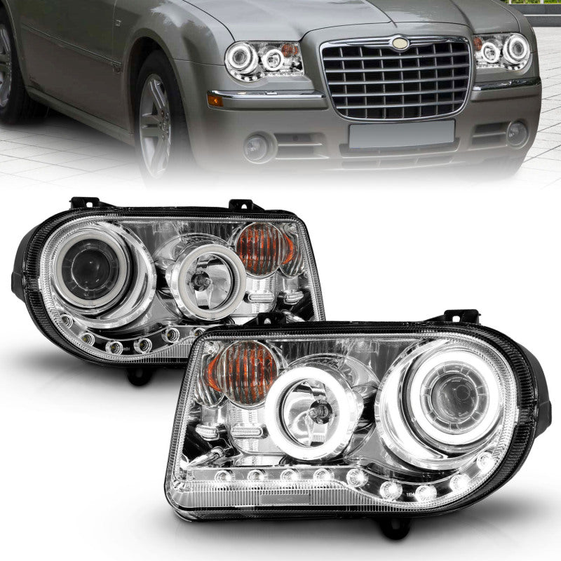 Anzo 2005-2010 Chrysler 300C Projector Headlights w/ Halo Chrome (CCFL) G2