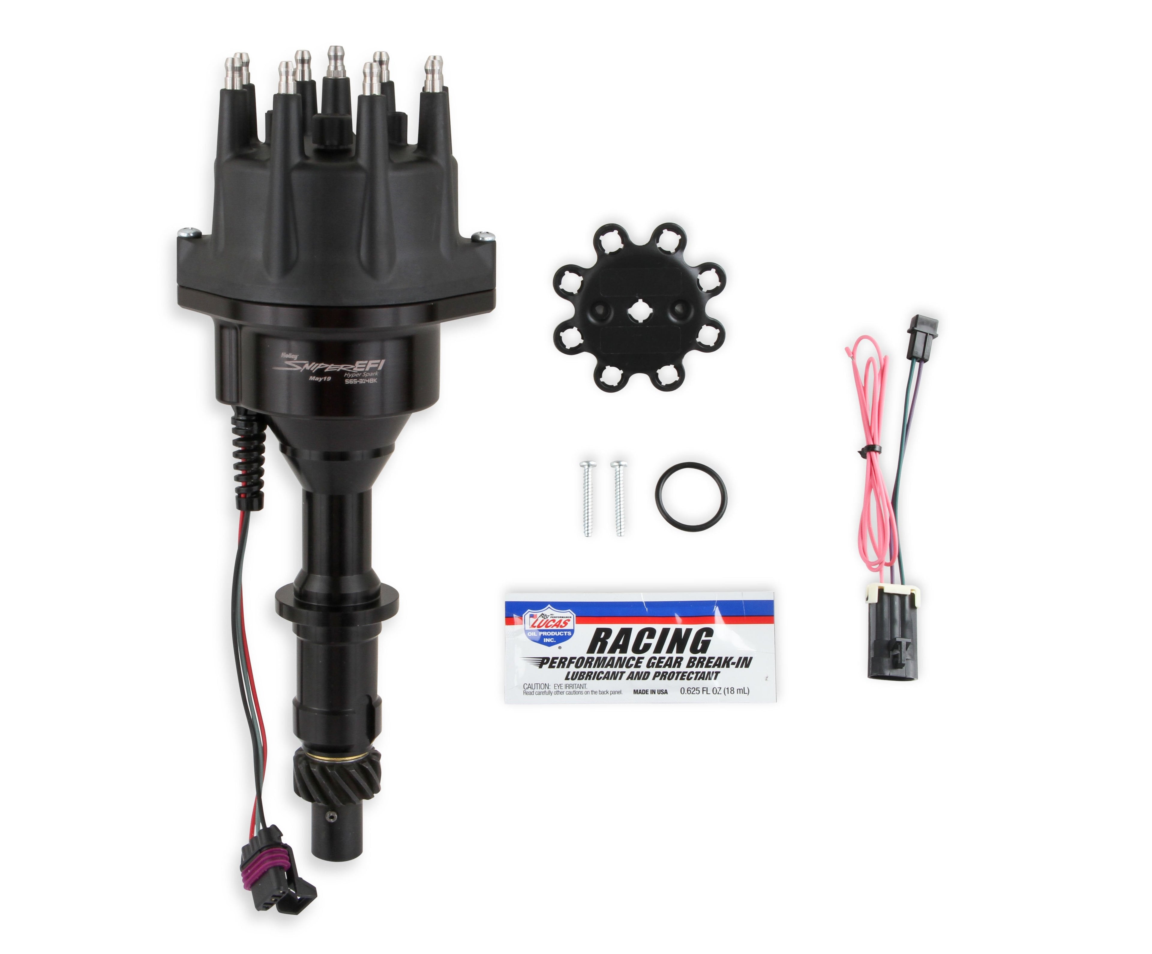 HyperSpark Distributor - Pontiac - Black Billet Housing