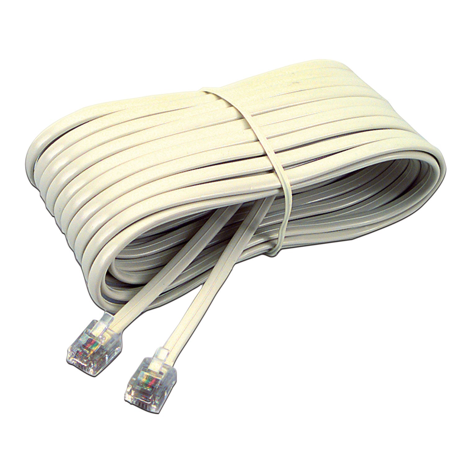 Softalk Telephone Extension Cord, Plug/Plug, 25 ft, Ivory