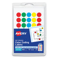 Avery Handwrite-Only Self-Adhesive "See Through" Removable Round Color Dots, 0.75" dia, Assorted, 35/Sheet, 29 Sheets/Pack, (5473)