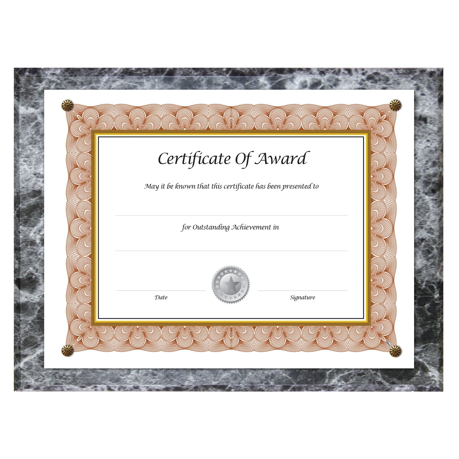 NuDell Award-A-Plaque Document Holder, Acrylic/Plastic, 10.5 x 13, Black
