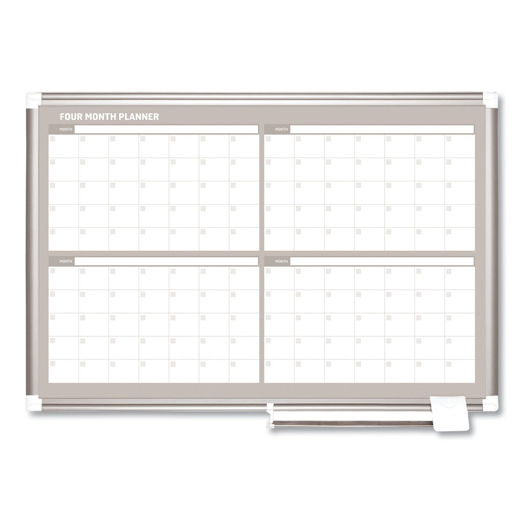 MasterVision 4 Month Planner, 36x24, Aluminum Frame