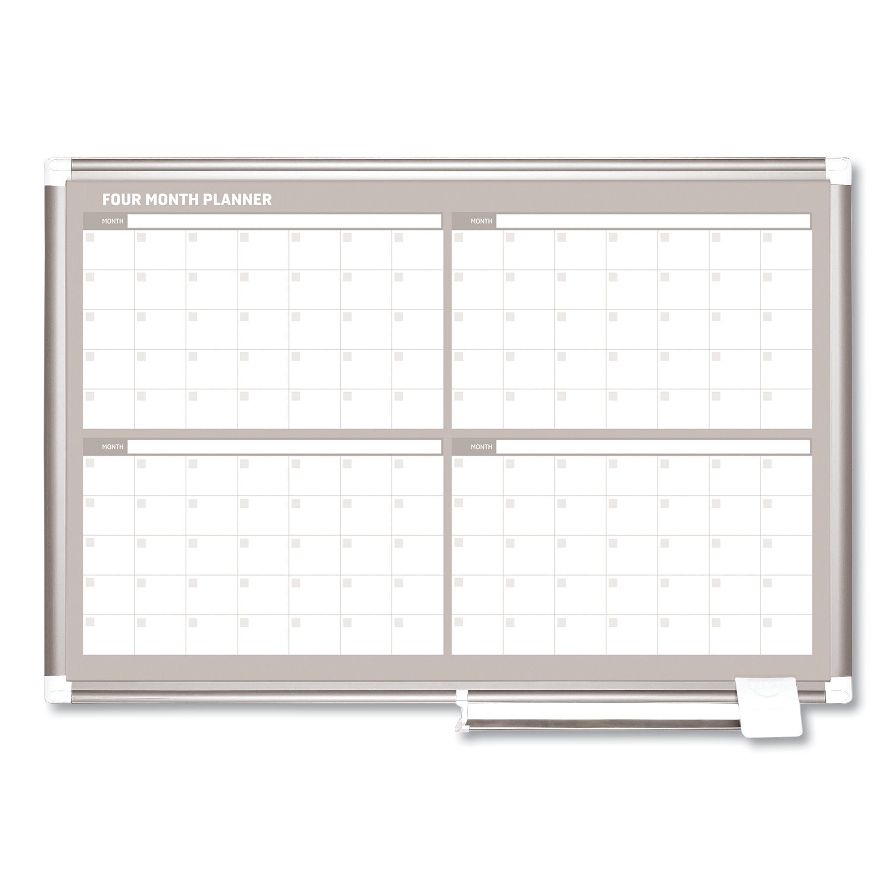 MasterVision 4 Month Planner, 36x24, Aluminum Frame
