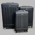 DEJUNO (3 PACK) Light Weight Expandable Spinner Rolling Suitcase Set BLACK 2207DJBF