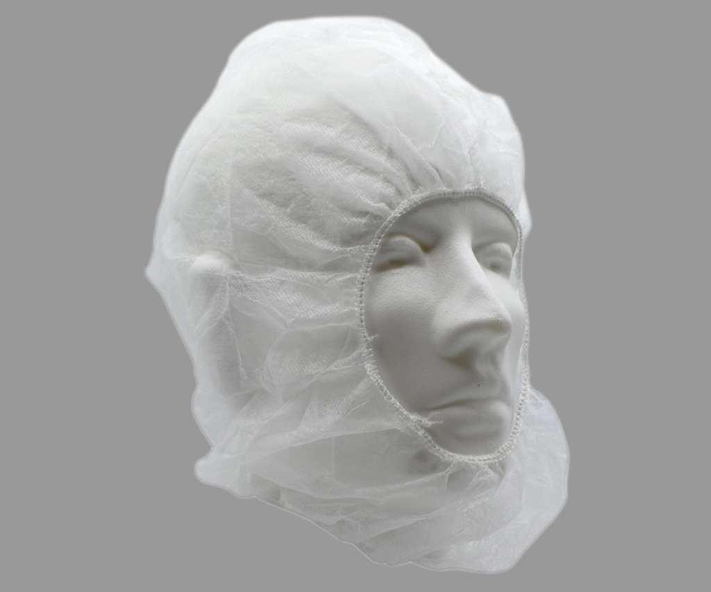 SAFETY ZONE Polylite Hood Face Beard Cover White (1,000/Case) Regular Size