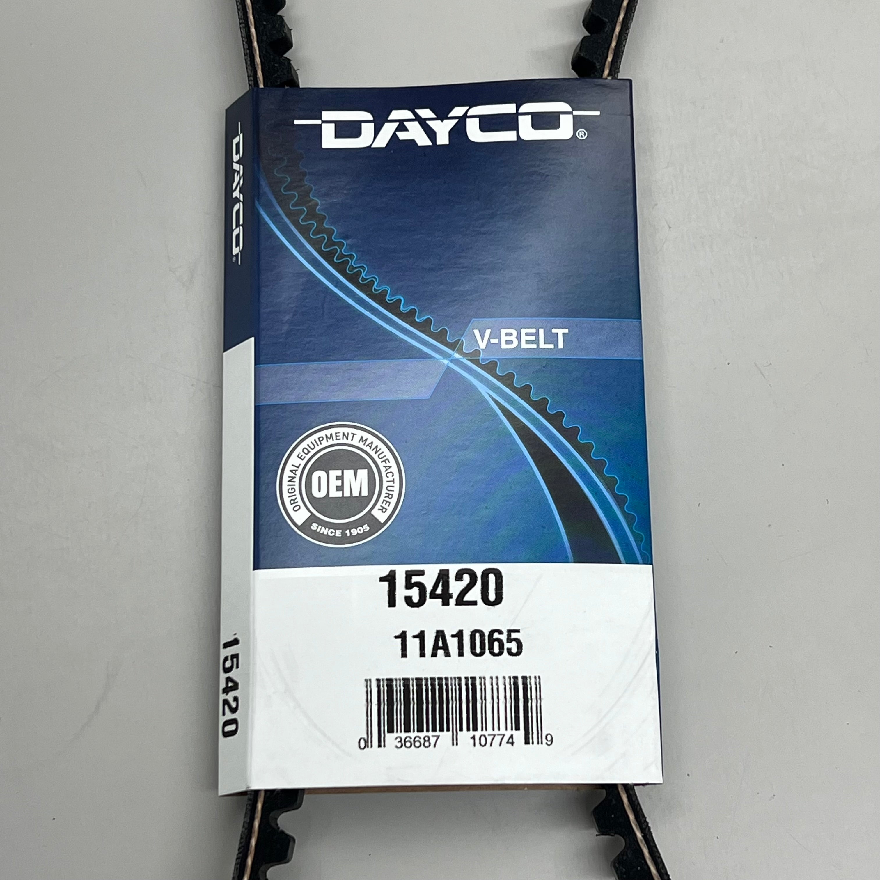 DAYCO V-Belt Top .44" W Effective Length 42" Bottom Cog Belt Construction 15420
