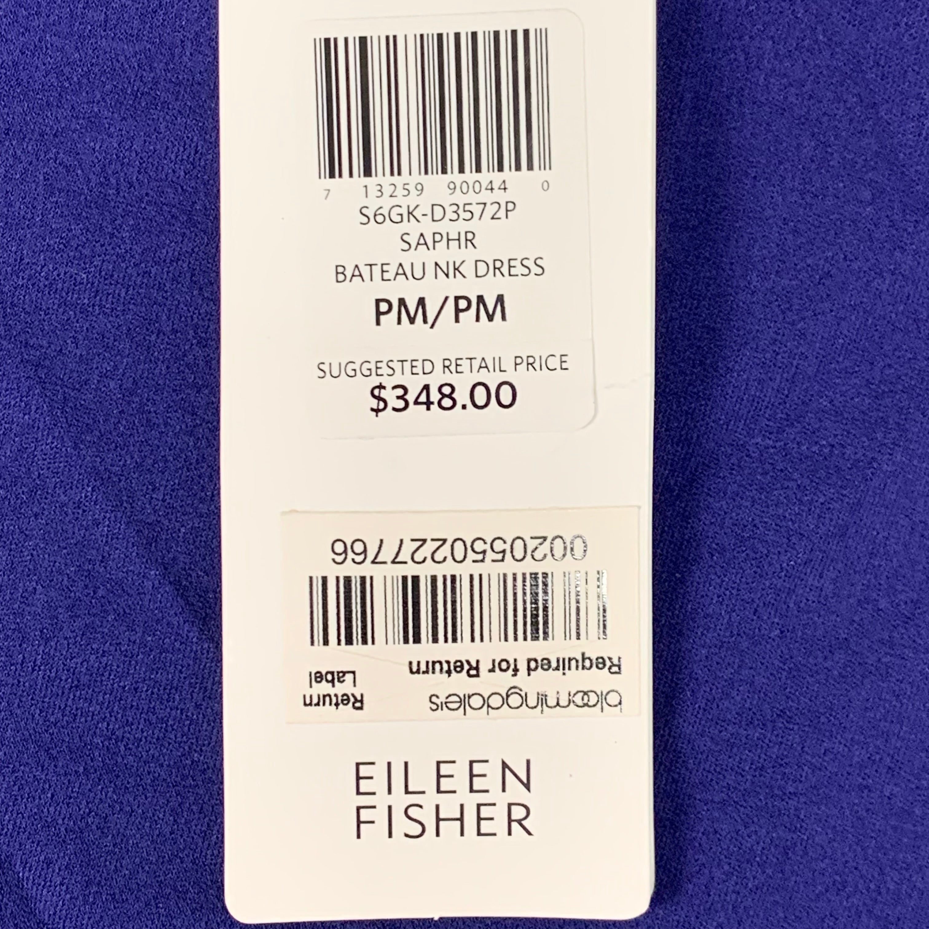 EILEEN FISHER Stretch Silk Jersey PM-Petite Medium Navy Blue S6GK-D3572P