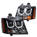 Anzo 2007-2013 Chevrolet Avalanche Projector Headlights w/ U-Bar Black