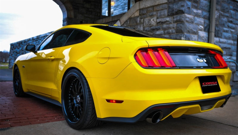 Corsa Performance 2015 Ford Mustang GT 5.0 3" Axle Back Exhaust, Black Dual 4.5