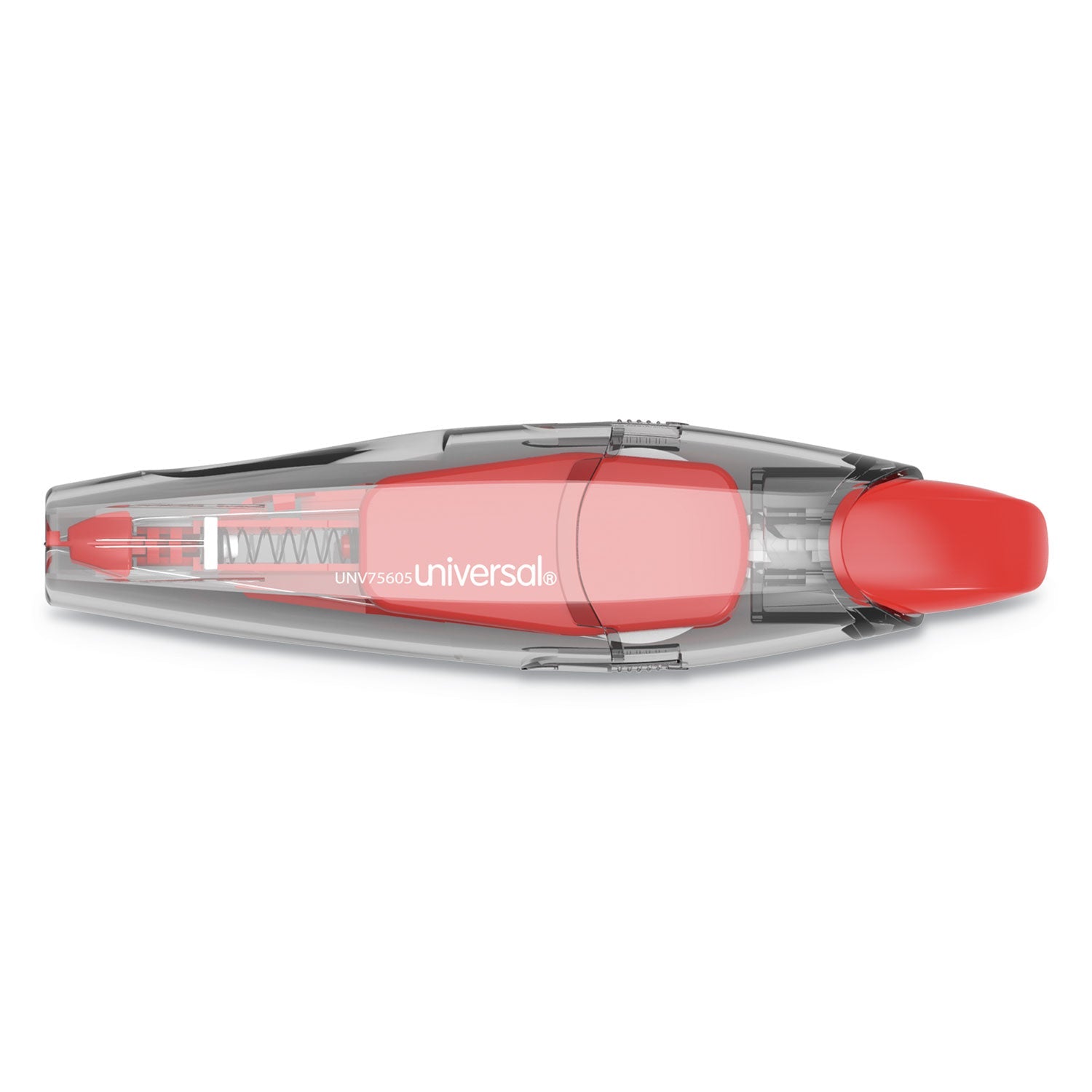Universal Retractable Pen Style Correction Tape, Transparent Gray/Red Applicator, 0.2" x 236", 4/Pack