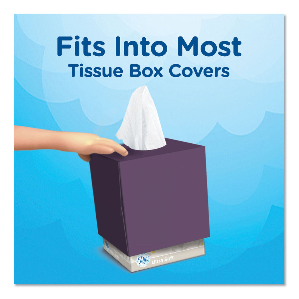 Puffs Ultra Soft Facial Tissue, 2-Ply, White, 56 Sheets/Box, 4 Boxes/Pack