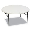 Iceberg IndestrucTable Classic Folding Table, Round Top, 200 lb Capacity, 60" Diameter x 29h, Platinum