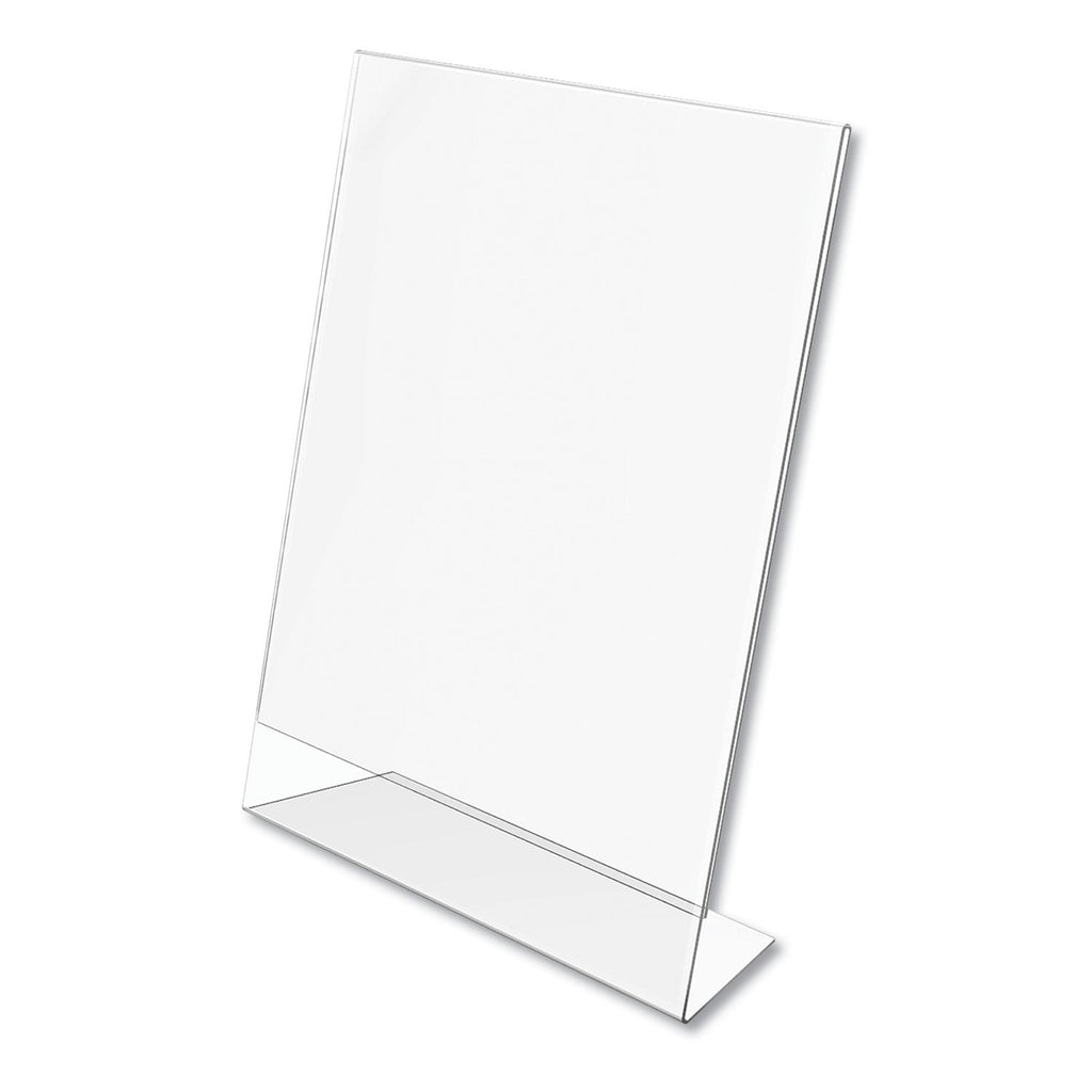 deflecto Classic Image Slanted Sign Holder, 8.5 x 11, Clear Frame, 12/Pack