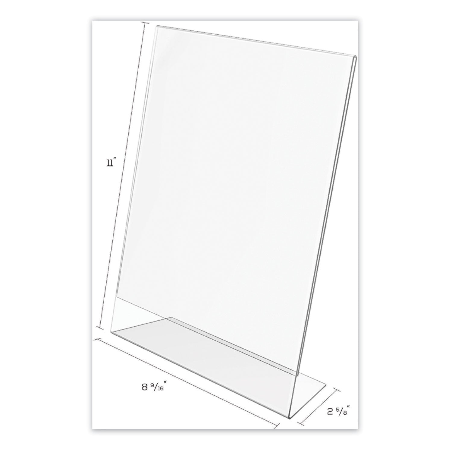 deflecto Classic Image Slanted Sign Holder, 8.5 x 11, Clear Frame, 12/Pack