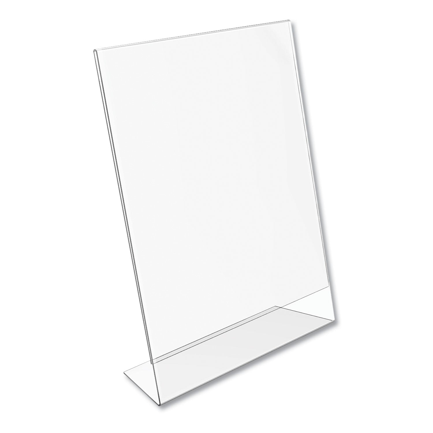 deflecto Classic Image Slanted Sign Holder, 8.5 x 11, Clear Frame, 12/Pack