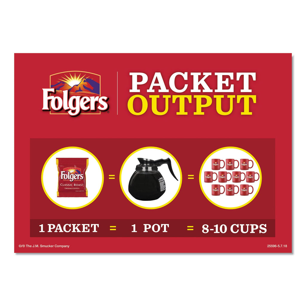 Folgers Coffee, Classic Roast, Decaf, 0.9 oz Bag, 36/Carton