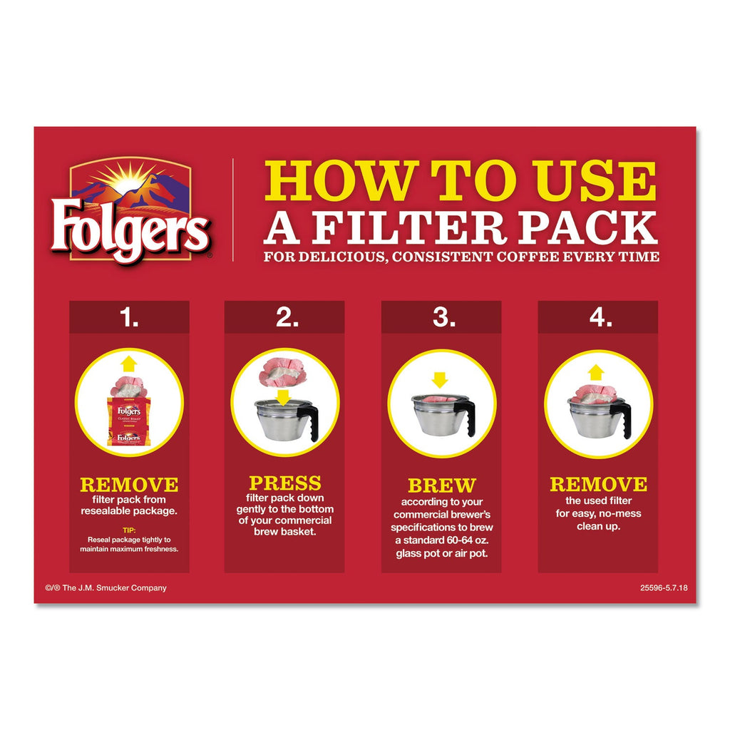 Folgers Coffee Filter Packs, Regular, 1.05 oz Filter Pack, 40/Carton
