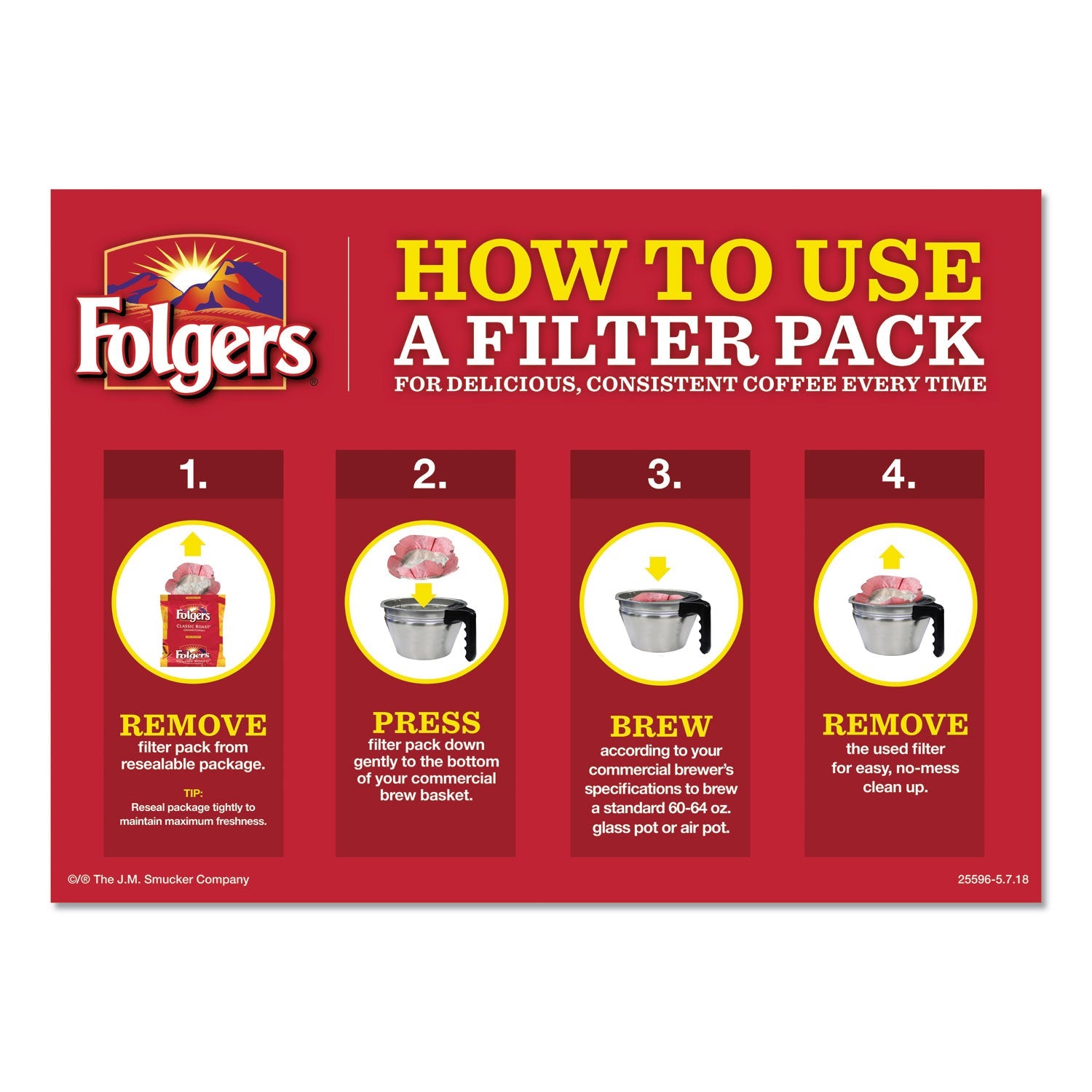 Folgers Coffee Filter Packs, Regular, 1.05 oz Filter Pack, 40/Carton