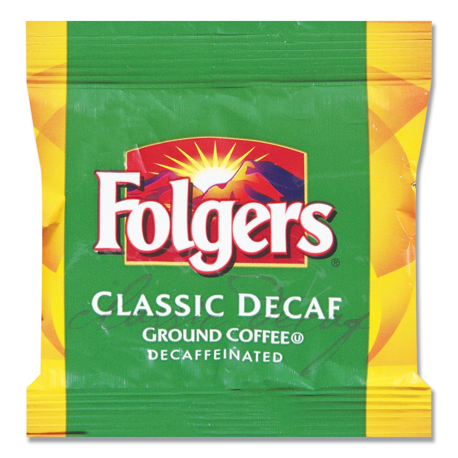 Folgers Coffee, Classic Roast, Decaf, 0.9 oz Bag, 36/Carton