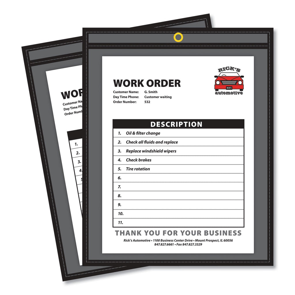 C-Line Shop Ticket Holders, Stitched, One Side Clear, 75 Sheets, 9 x 12, 25/Box
