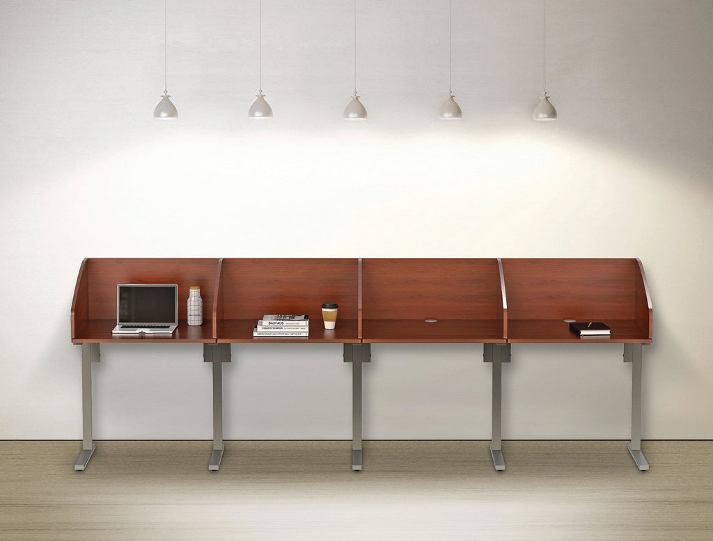 Linea Italia Study Carrell Starter Unit, 2-Leg, 31.25 x 23.5 x 45.25, Cherry